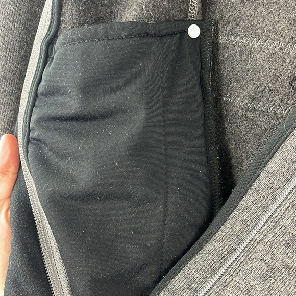 Prana Kari Grey Wool Blend Hooded Zip Sweater Jacket Pockets Womens Size XS - Picture 12 of 14